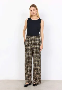 Soyaconcept Trikåbyxa med fickor Svart/Brun/Mönstrad Sale