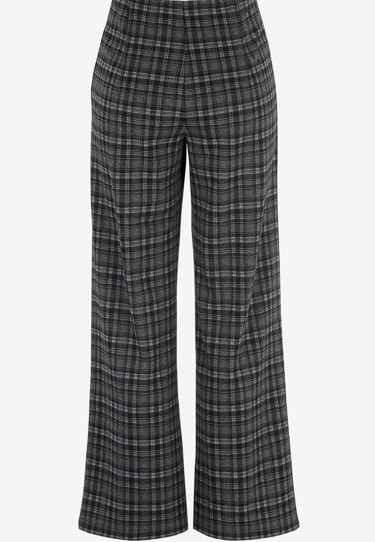 Cellbes of Sweden Trikåbyxa med raka ben Grå / Rutig New