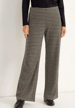 Cellbes of Sweden Trikåbyxa med raka ben Svart / Beige / Mönstrad Outlet