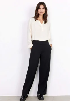 Soyaconcept Trikåbyxa med vida ben Siham Svart