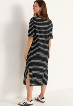 Cellbes of Sweden Trikåklänning i kraftig kvalitet Randig / Svart / Beige New