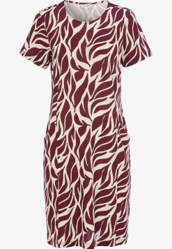 Cellbes of Sweden Trikåklänning med fickor Vinröd / Mönstrad New