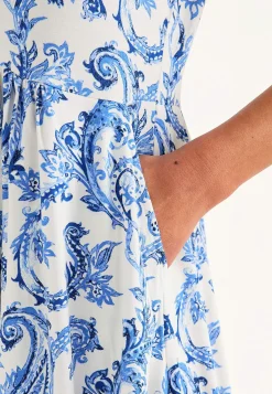 Cellbes of Sweden Trikåklänning med fickor Blå / Paisley Sale