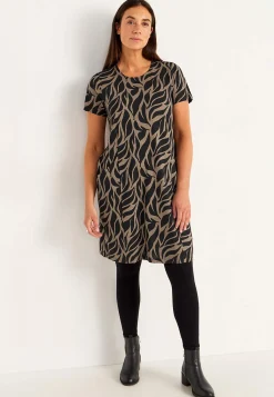 Cellbes of Sweden Trikåklänning med fickor Svart / Mönstrad Sale