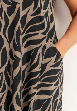 Cellbes of Sweden Trikåklänning med fickor Svart / Mönstrad Sale