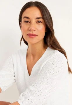 Cellbes of Sweden Trikåklänning med hålbroderi Vit Best