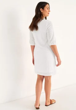 Cellbes of Sweden Trikåklänning med hålbroderi Vit Best