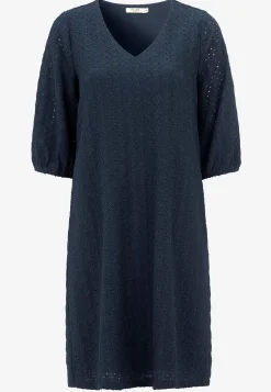 Cellbes of Sweden Trikåklänning med hålbroderi Marin New