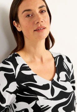 Cellbes of Sweden Trikåklänning med prinsesskärning Svart / Vit / Mönstrad