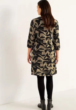 Cellbes of Sweden Trikåklänning med prinsesskärning Beige / Svart / Mönstrad Discount