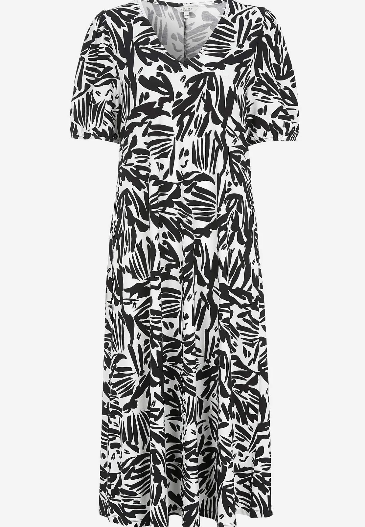 Cellbes of Sweden Trikåklänning med puffärmar Svart / Vit Best