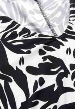 Cellbes of Sweden Trikåklänning med puffärmar Svart / Vit Best