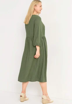 Cellbes of Sweden Trikåklänning med strukturmönster Khakigrön Discount