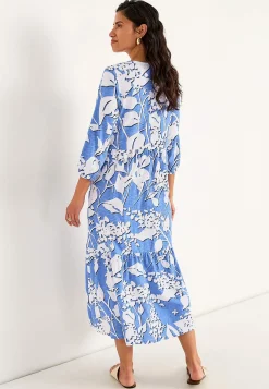 Cellbes of Sweden Trikåklänning med volang Blå / Mönstrad Hot