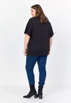 Wasabiconcept Trikåtopp i lyocell Svart Online