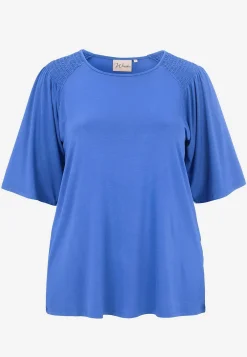 Wasabiconcept Trikåtopp i lyocell Blå Outlet