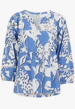 Cellbes of Sweden Trikåtopp med boho stil Blå / Mönstrad Outlet