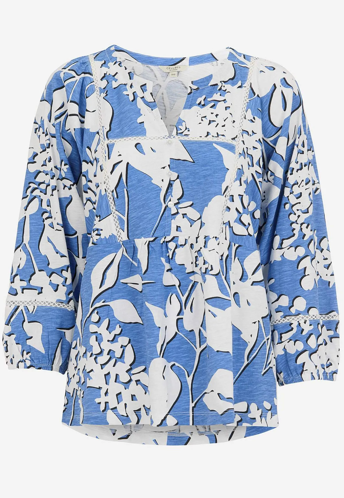 Cellbes of Sweden Trikåtopp med boho stil Blå / Mönstrad Outlet