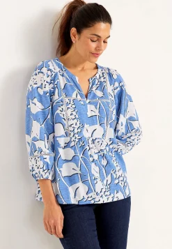 Cellbes of Sweden Trikåtopp med boho stil Blå / Mönstrad Outlet