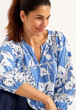 Cellbes of Sweden Trikåtopp med boho stil Blå / Mönstrad Outlet