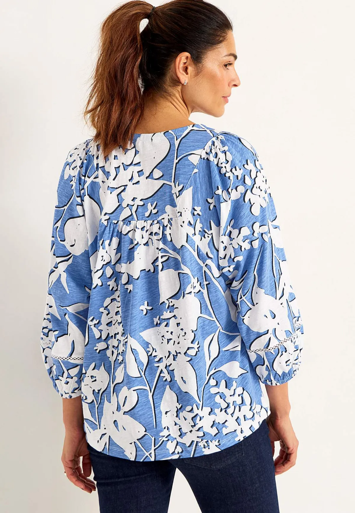 Cellbes of Sweden Trikåtopp med boho stil Blå / Mönstrad Outlet