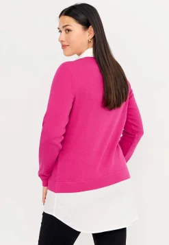 Cellbes of Sweden Trikåtopp med fastsydd skjortkrage Cerise Hot
