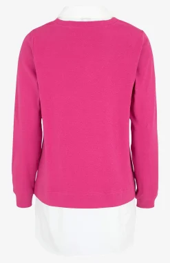 Cellbes of Sweden Trikåtopp med fastsydd skjortkrage Cerise Hot
