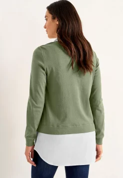 Cellbes of Sweden Trikåtopp med fastsydd skjortkrage Khakigrön Best