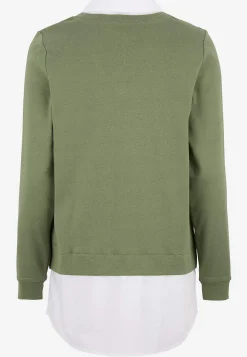 Cellbes of Sweden Trikåtopp med fastsydd skjortkrage Khakigrön Best