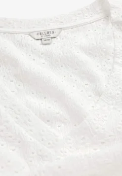 Cellbes of Sweden Trikåtopp med hålbroderi Vit New