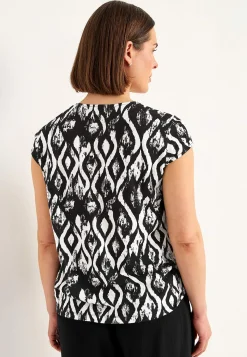 Cellbes of Sweden Trikåtopp med holkärmar Svart / Mönstrad Hot