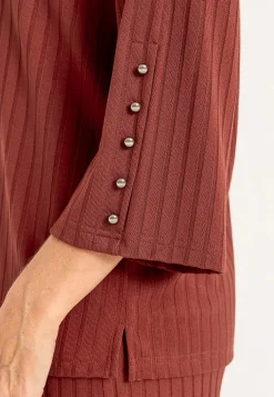 Cellbes of Sweden Trikåtopp med knappar Roströd Clearance