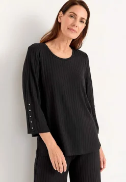 Cellbes of Sweden Trikåtopp med knappar Svart Best