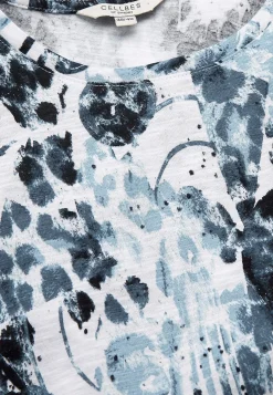 Cellbes of Sweden Trikåtopp med korta ärmar Marin / Blommig