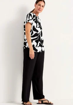 Cellbes of Sweden Trikåtopp med korta ärmar Marin / Blommig