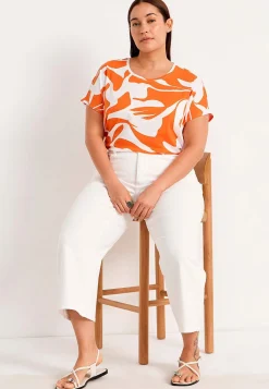 Cellbes of Sweden Trikåtopp med korta ärmar Marin / Blommig