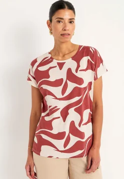 Cellbes of Sweden Trikåtopp med korta ärmar Marin / Blommig