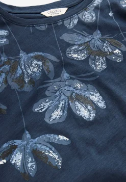 Cellbes of Sweden Trikåtopp med korta ärmar Marin / Blommig