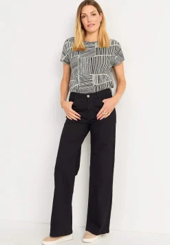 Cellbes of Sweden Trikåtopp med korta ärmar Marin / Blommig