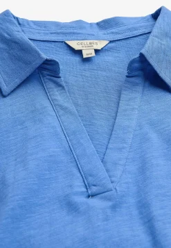 Cellbes of Sweden Trikåtopp med krage Blå