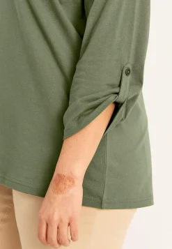 Cellbes of Sweden Trikåtopp med 3/4-långa ärmar Khakigrön Clearance