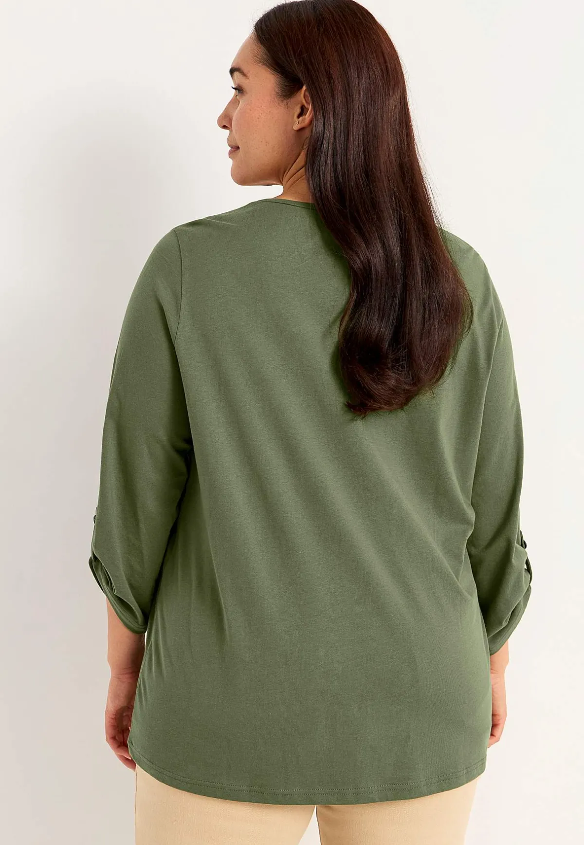 Cellbes of Sweden Trikåtopp med 3/4-långa ärmar Khakigrön Clearance