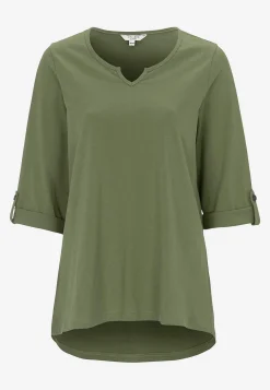 Cellbes of Sweden Trikåtopp med 3/4-långa ärmar Khakigrön Clearance