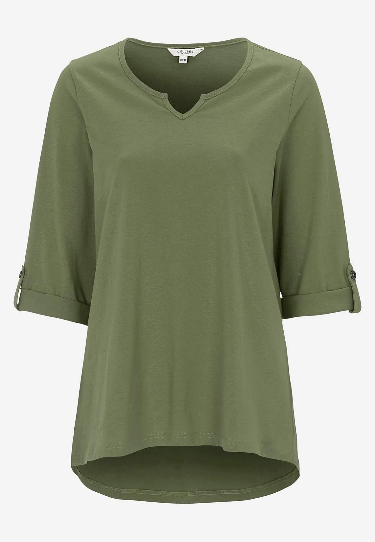Cellbes of Sweden Trikåtopp med 3/4-långa ärmar Khakigrön Clearance