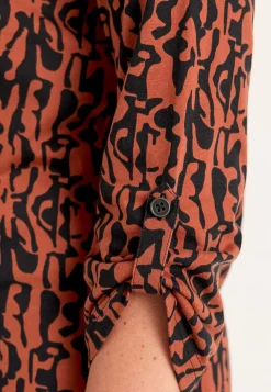 Cellbes of Sweden Trikåtopp med 3/4-långa ärmar Rost / Svart / Mönstrad Online