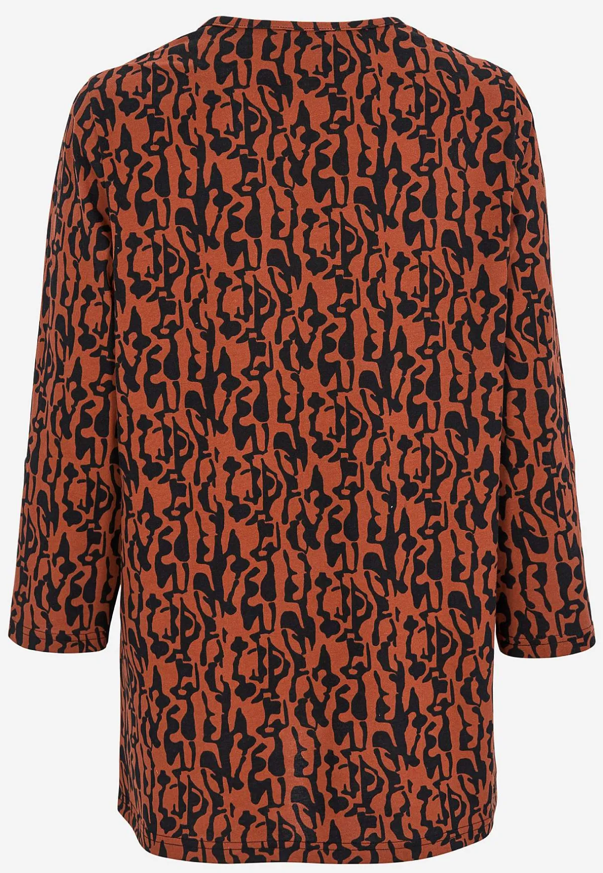 Cellbes of Sweden Trikåtopp med 3/4-långa ärmar Rost / Svart / Mönstrad Online