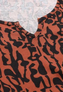 Cellbes of Sweden Trikåtopp med 3/4-långa ärmar Rost / Svart / Mönstrad Online