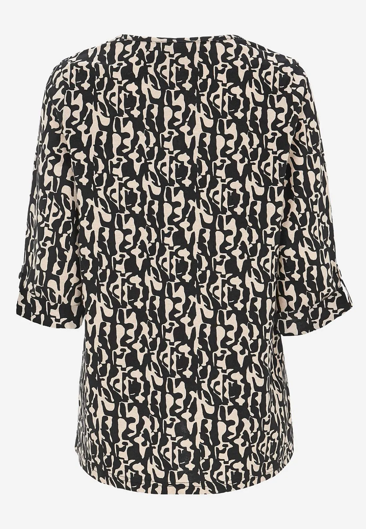 Cellbes of Sweden Trikåtopp med 3/4-långa ärmar Svart / Beige / Mönstrad Best