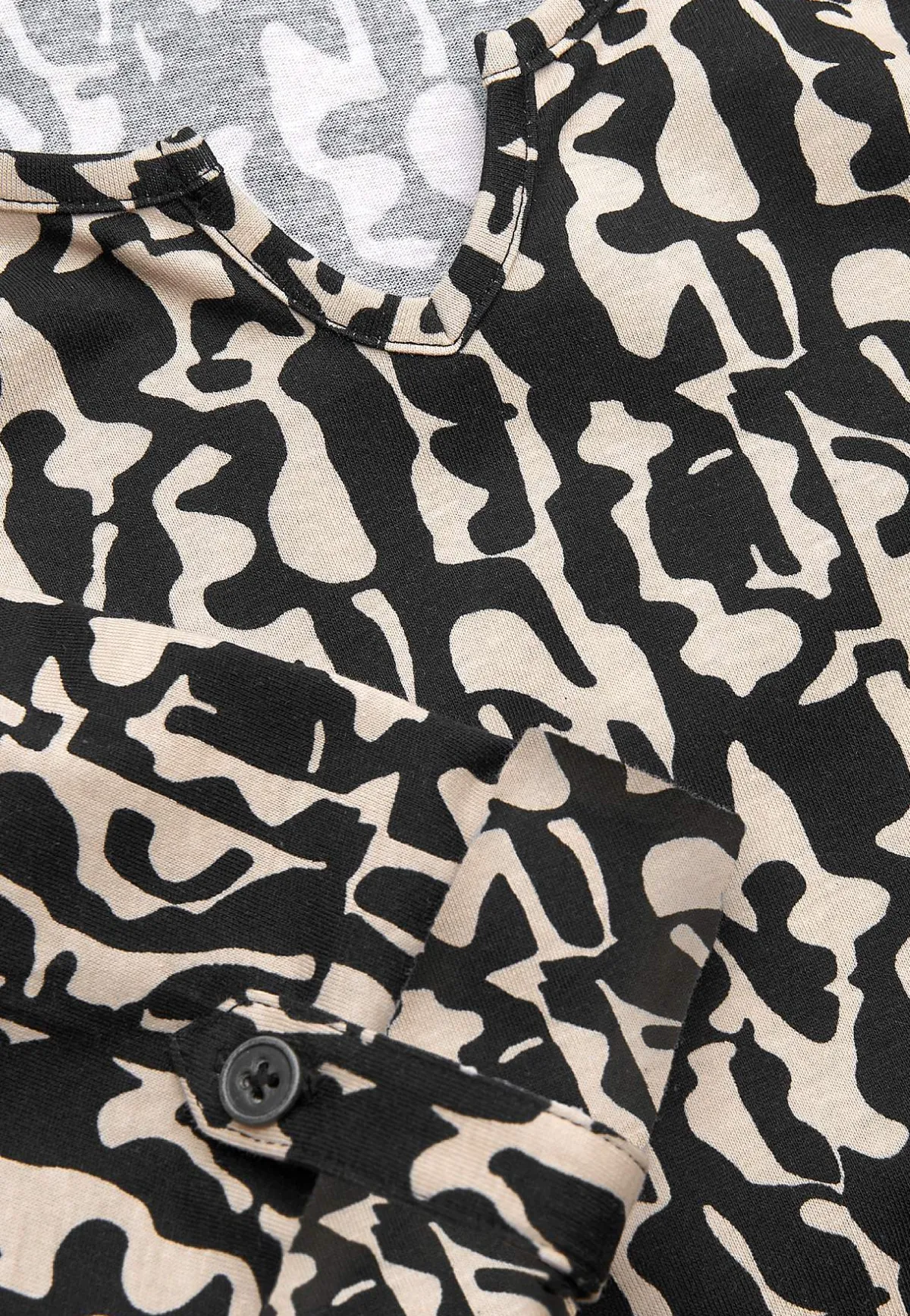 Cellbes of Sweden Trikåtopp med 3/4-långa ärmar Svart / Beige / Mönstrad Best