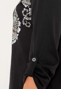 Cellbes of Sweden Trikåtopp med 3/4-långa ärmar Svart / Paisley Clearance